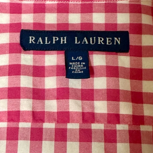Boy’s Ralph Lauren 100% Cotton Pink & White Check Button Down Shirt Si… - Picture 7 of 9